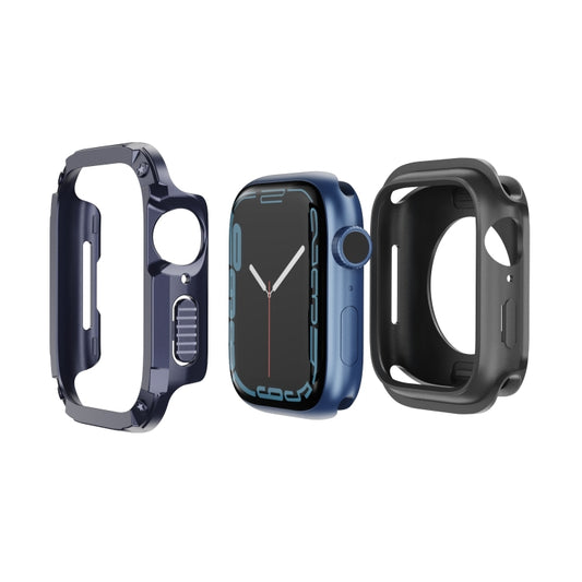 For Apple Watch Series 6 / 5 / 4 / SE 40mm 2-in-1 PC Hybrid TPU Armor Watch Case(Midnight Blue) - Watch Cases by PMC Jewellery | Online Shopping South Africa | PMC Jewellery