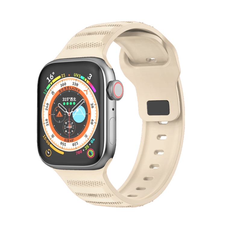 For Apple Watch 8 45mm  Dot Texture Fluororubber Watch Band(Starlight) - Watch Bands by PMC TechLife | Online Shopping South Africa | PMC TechLife