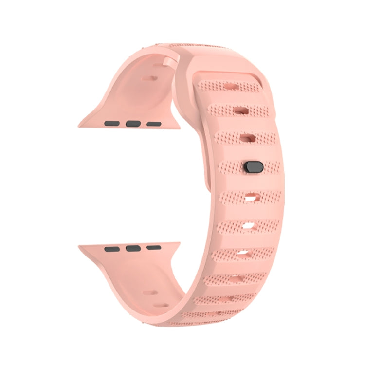 For Apple Watch 8 45mm  Dot Texture Fluororubber Watch Band(Nebula Pink) - Watch Bands by PMC TechLife | Online Shopping South Africa | PMC TechLife