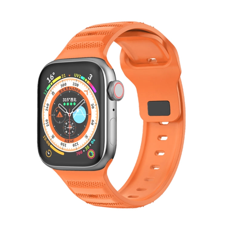 For Apple Watch 7 41mm Dot Texture Fluororubber Watch Band(Orange) - Watch Bands by PMC TechLife | Online Shopping South Africa | PMC TechLife