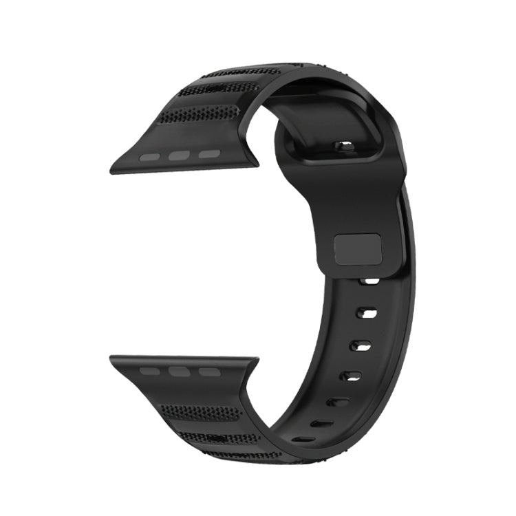 For Apple Watch 7 41mm Dot Texture Fluororubber Watch Band(Black) - Watch Bands by PMC Jewellery | Online Shopping South Africa | PMC Jewellery