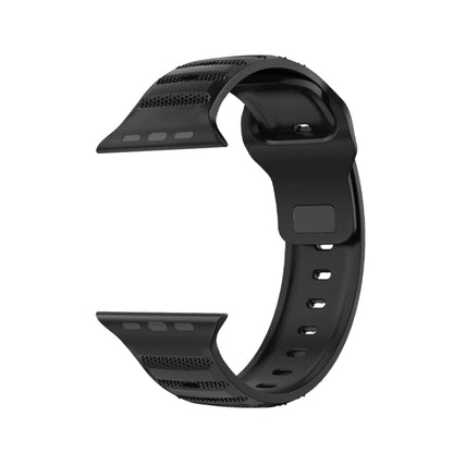 For Apple Watch 7 45mm Dot Texture Fluororubber Watch Band(Black) - Watch Bands by PMC Jewellery | Online Shopping South Africa | PMC Jewellery