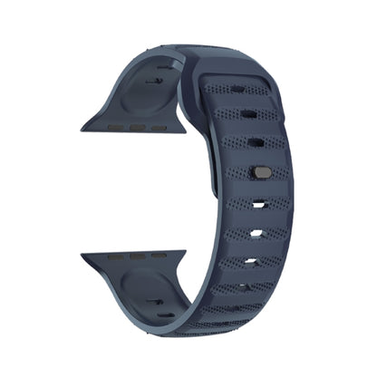 For Apple Watch 7 45mm Dot Texture Fluororubber Watch Band(Midnight Blue) - Watch Bands by PMC Jewellery | Online Shopping South Africa | PMC Jewellery