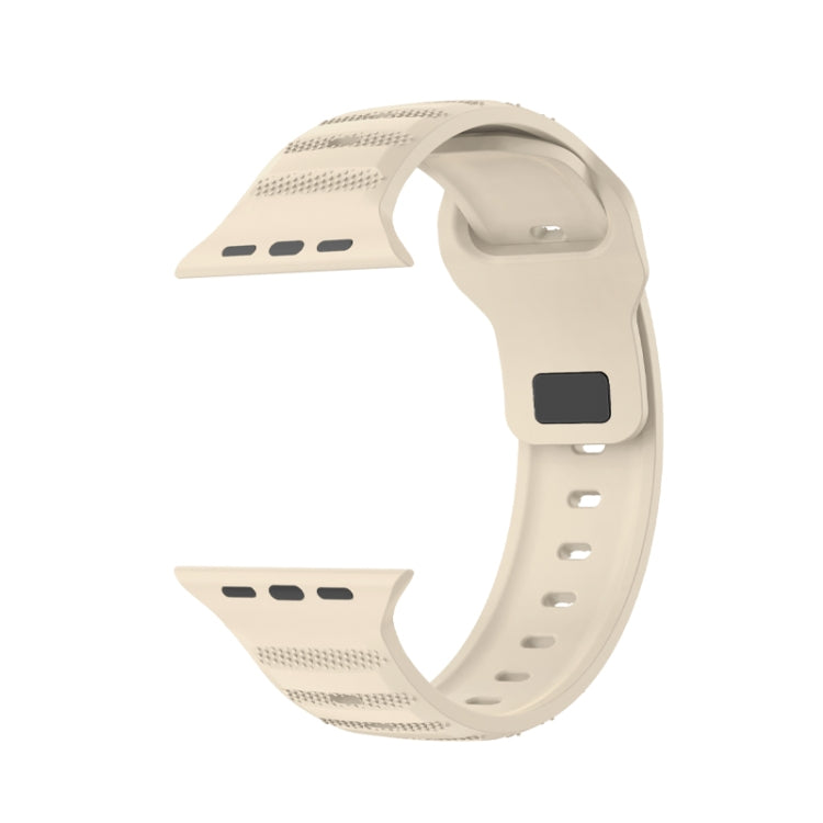 For Apple Watch 6 40mm Dot Texture Fluororubber Watch Band(Starlight) - Watch Bands by PMC TechLife | Online Shopping South Africa | PMC TechLife