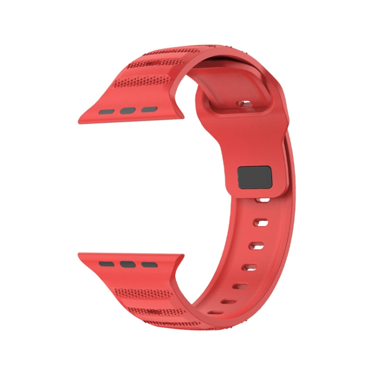 For Apple Watch 2 42mm Dot Texture Fluororubber Watch Band(Red) - Watch Bands by PMC TechLife | Online Shopping South Africa | PMC TechLife