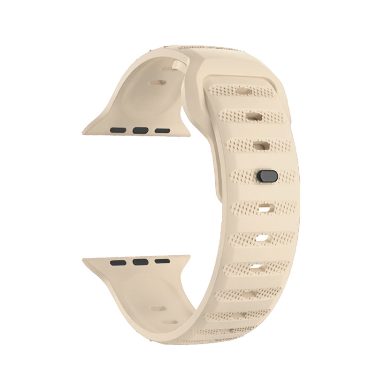 For Apple Watch 42mm Dot Texture Fluororubber Watch Band(Starlight) - Watch Bands by PMC TechLife | Online Shopping South Africa | PMC TechLife
