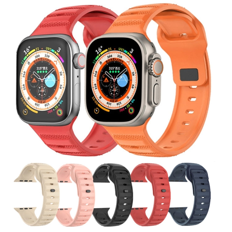 For Apple Watch SE 2022 44mm Dot Texture Fluororubber Watch Band(Orange) - Watch Bands by PMC Jewellery | Online Shopping South Africa | PMC Jewellery