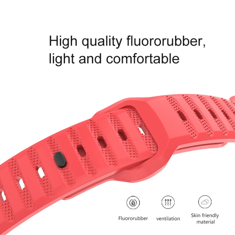 For Apple Watch 4 44mm Dot Texture Fluororubber Watch Band(Starlight) - Watch Bands by PMC TechLife | Online Shopping South Africa | PMC TechLife