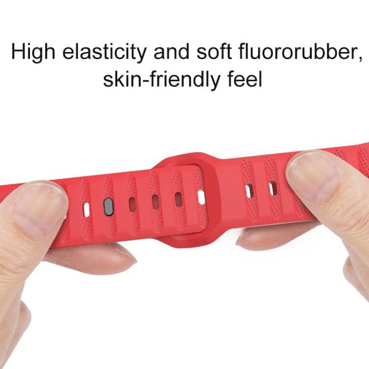 For Apple Watch 2 42mm Dot Texture Fluororubber Watch Band(Red) - Watch Bands by PMC TechLife | Online Shopping South Africa | PMC TechLife