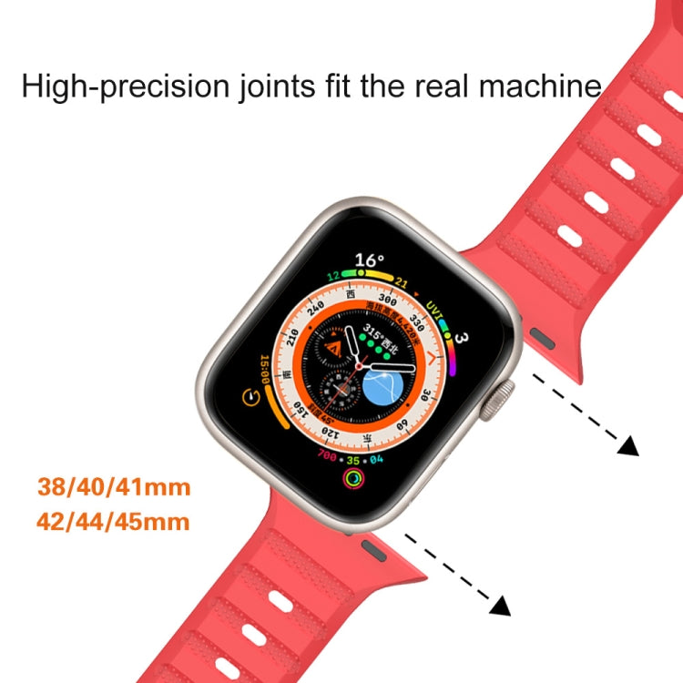 For Apple Watch 4 44mm Dot Texture Fluororubber Watch Band(Red) - Watch Bands by PMC TechLife | Online Shopping South Africa | PMC TechLife