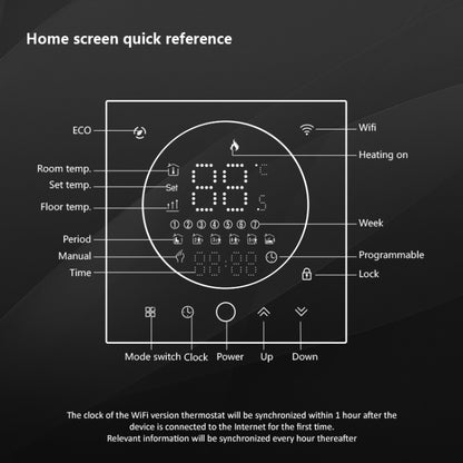 BHT-008GBLW 95-240V AC 16A Smart Home Electric Heating LED Thermostat With WiFi(Black) - Thermostat & Thermometer by PMC Jewellery | Online Shopping South Africa | PMC Jewellery