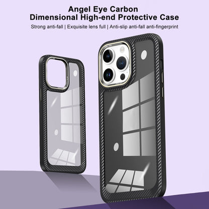 For iPhone 13 Pro Carbon Fiber Transparent Back Panel Phone Case(Purple) - iPhone 13 Pro Cases by PMC Jewellery | Online Shopping South Africa | PMC Jewellery