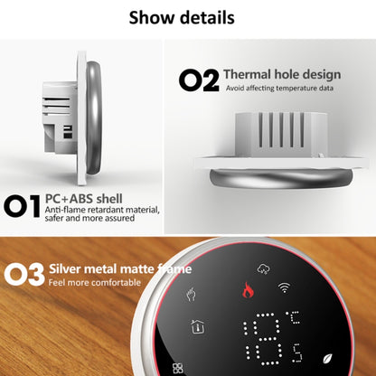 BHT-6001GBLW 95-240V AC 16A Smart Round Thermostat Electric Heating LED Thermostat With WiFi(White) - Thermostat & Thermometer by PMC Jewellery | Online Shopping South Africa | PMC Jewellery