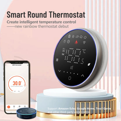 BHT-6001GBLW 95-240V AC 16A Smart Round Thermostat Electric Heating LED Thermostat With WiFi(White) - Thermostat & Thermometer by PMC Jewellery | Online Shopping South Africa | PMC Jewellery