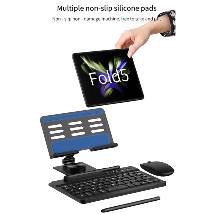 For Samsung Galaxy Z Fold5 GKK Folding Bluetooth Keyboard Holder with Pen + Holder + Keyboard + Mouse(Black) - Samsung Keyboard by GKK | Online Shopping South Africa | PMC Jewellery