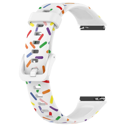 For Huawei Band 7 Sports Rainbow Dots Silicone Watch Band(White) - Watch Bands by PMC Jewellery | Online Shopping South Africa | PMC Jewellery