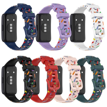 For Huawei Band 8 Sports Rainbow Dots Silicone Watch Band(Red) - Watch Bands by PMC Jewellery | Online Shopping South Africa | PMC Jewellery