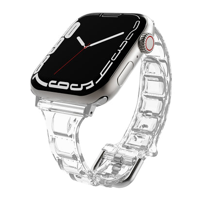 For Apple Watch Ultra 49mm Cube Airbag Clear TPU Watch Band(Transparent) - Watch Bands by PMC Jewellery | Online Shopping South Africa | PMC Jewellery