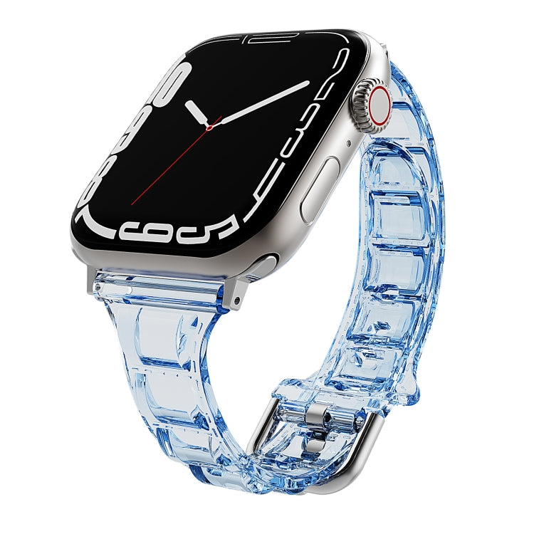 For Apple Watch 7 45mm Cube Airbag Clear TPU Watch Band(Blue) - Watch Bands by PMC TechLife | Online Shopping South Africa | PMC TechLife