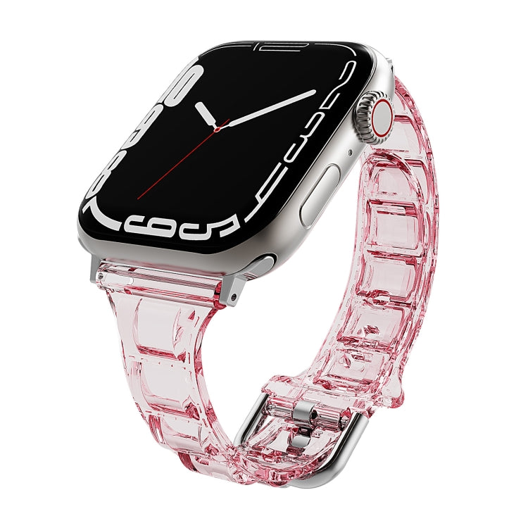 For Apple Watch 3 42mm Cube Airbag Clear TPU Watch Band(Red) - Watch Bands by PMC TechLife | Online Shopping South Africa | PMC TechLife