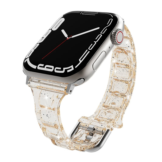 For Apple Watch 2 42mm Cube Airbag Clear TPU Watch Band(Gold) - Watch Bands by PMC Jewellery | Online Shopping South Africa | PMC Jewellery