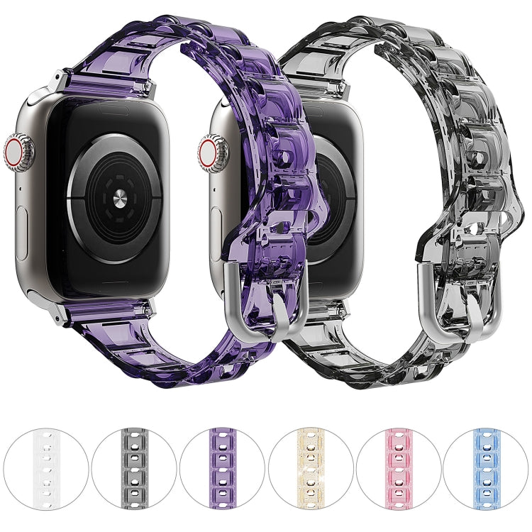 For Apple Watch 42mm Cube Airbag Clear TPU Watch Band(Pink) - Watch Bands by PMC TechLife | Online Shopping South Africa | PMC TechLife