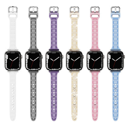 For Apple Watch 6 44mm Cube Airbag Clear TPU Watch Band(Red) - Watch Bands by PMC Jewellery | Online Shopping South Africa | PMC Jewellery