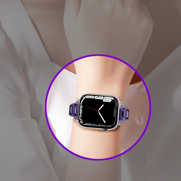For Apple Watch 42mm Cube Airbag Clear TPU Watch Band(Pink) - Watch Bands by PMC TechLife | Online Shopping South Africa | PMC TechLife