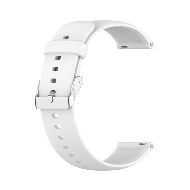 For Huawei Watch 4 / Watch 4 Pro Solid Color Silicone Stainless Steel Silver Buckle Watch Band(White) - Watch Bands by PMC Jewellery | Online Shopping South Africa | PMC Jewellery