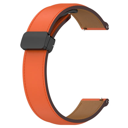 For Huawei Watch 4 / Watch 4 Pro Folding Buckle Genuine Leather Watch Band(Orange) - Watch Bands by PMC Jewellery | Online Shopping South Africa | PMC Jewellery