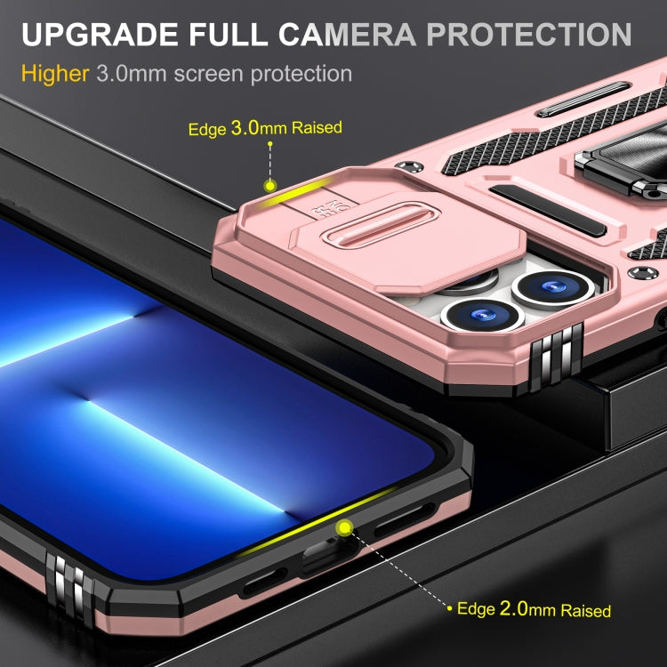 For iPhone 15 Pro Max Armor PC + TPU Camera Shield Phone Case(Rose Gold) - iPhone 15 Pro Max Cases by PMC Jewellery | Online Shopping South Africa | PMC Jewellery