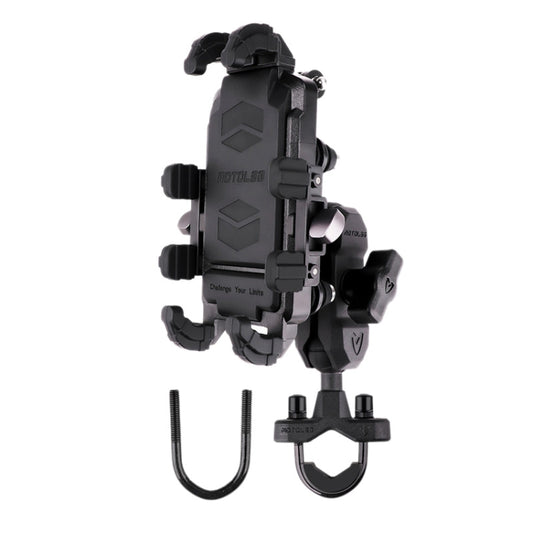 MOTOSLG Crab Motorcycle Phone Clamp Bracket U-Type Headbar Mount(Black) - Holder by MOTOLSG | Online Shopping South Africa | PMC Jewellery | Buy Now Pay Later Mobicred