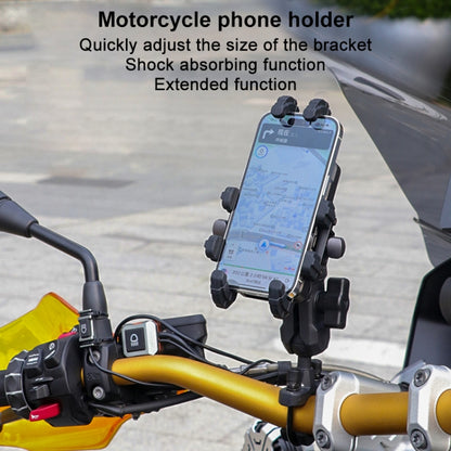 MOTOSLG Crab Motorcycle Phone Clamp Bracket O-Type Rear Mirror Mount(Black) - Holder by MOTOLSG | Online Shopping South Africa | PMC Jewellery | Buy Now Pay Later Mobicred