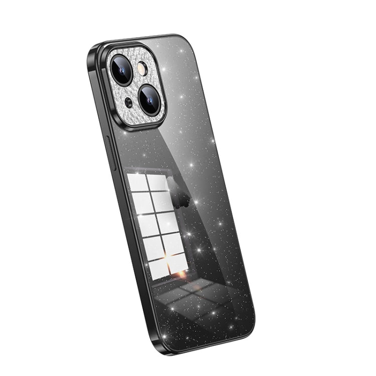 For iPhone 14 Plus SULADA Electroplated Transparent Glittery TPU Phone Case(Black) - free shipping - PMC TechLife - Order now!