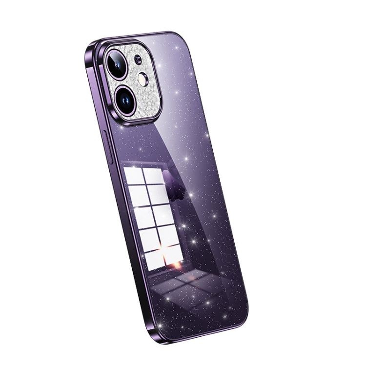 For iPhone 11 SULADA Electroplated Transparent Glittery TPU Phone Case(Purple) - iPhone 11 Cases by SULADA | Online Shopping South Africa | PMC Jewellery | Buy Now Pay Later Mobicred