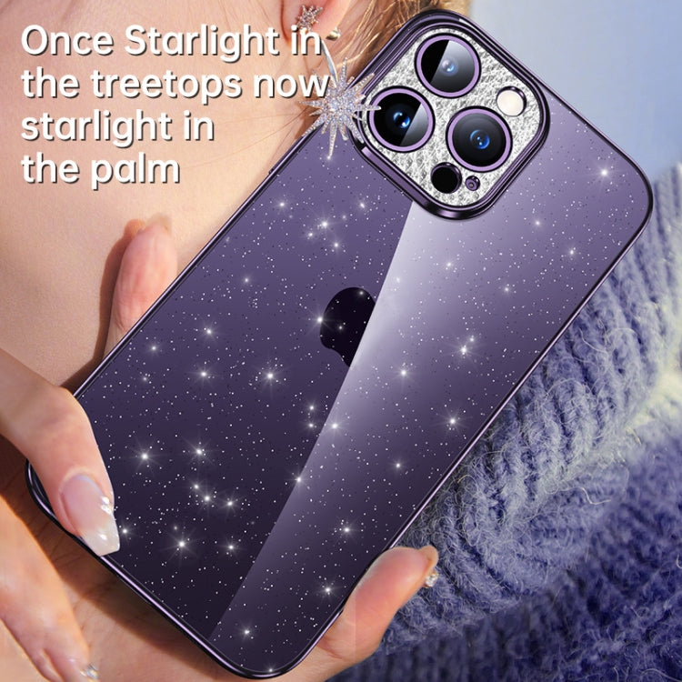 For iPhone 13 SULADA Electroplated Transparent Glittery TPU Phone Case(Black) - free shipping - PMC TechLife - Order now!