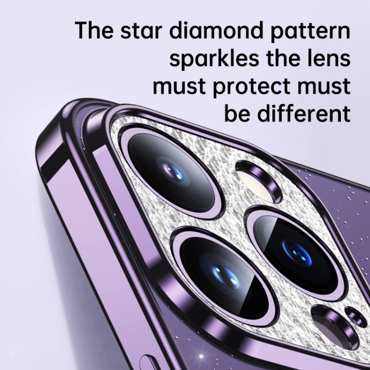 For iPhone 11 SULADA Electroplated Transparent Glittery TPU Phone Case(Purple) - iPhone 11 Cases by SULADA | Online Shopping South Africa | PMC Jewellery | Buy Now Pay Later Mobicred