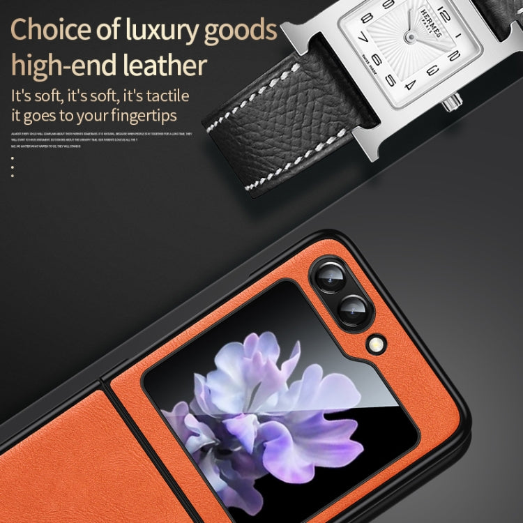 For Samsung Galaxy Z Flip5 SULADA Shockproof TPU + Handmade Leather Phone Case(Red) - Galaxy Z Flip5 Cases by SULADA | Online Shopping South Africa | PMC TechLife