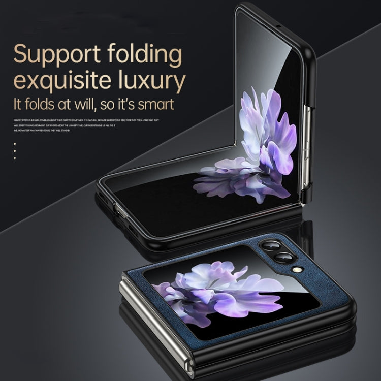 For Samsung Galaxy Z Flip5 SULADA Shockproof TPU + Handmade Leather Phone Case(Blue) - Galaxy Z Flip5 Cases by SULADA | Online Shopping South Africa | PMC TechLife