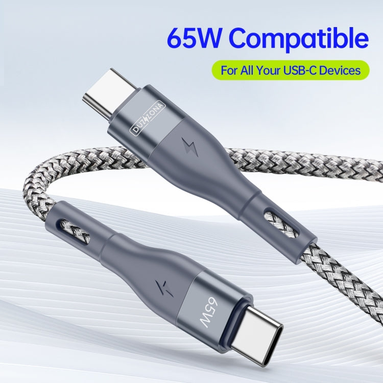 DUZZONA A2 PD 65W USB-C / Type-C to Type-C Fast Charging Data Cable, Length:3m(Grey) - free shipping - PMC TechLife - Order now!