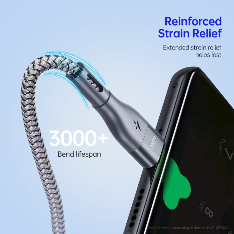 DUZZONA A2 PD 65W USB-C / Type-C to Type-C Fast Charging Data Cable, Length:3m(Grey) - free shipping - PMC TechLife - Order now!