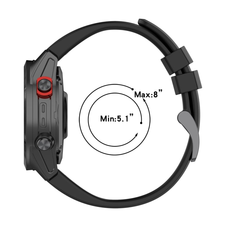 Compatible with Garmin Fenix 7 Pro 51mm Solid Color Silicone Watch Band(Black) - Watch Bands by PMC TechLife | Online Shopping South Africa | PMC TechLife | Buy Now Pay Later Mobicred