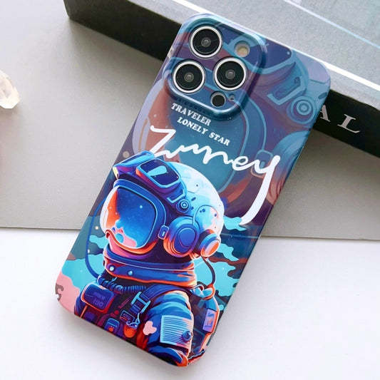 For iPhone 14 Pro Painted Pattern Precise Hole PC Phone Case(Blue Paint Astronaut) - iPhone 14 Pro Cases by PMC Jewellery | Online Shopping South Africa | PMC Jewellery