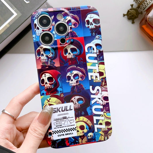 For iPhone 14 Pro Max Painted Pattern Precise Hole PC Phone Case(Cute Skull) - iPhone 14 Pro Max Cases by PMC Jewellery | Online Shopping South Africa | PMC Jewellery