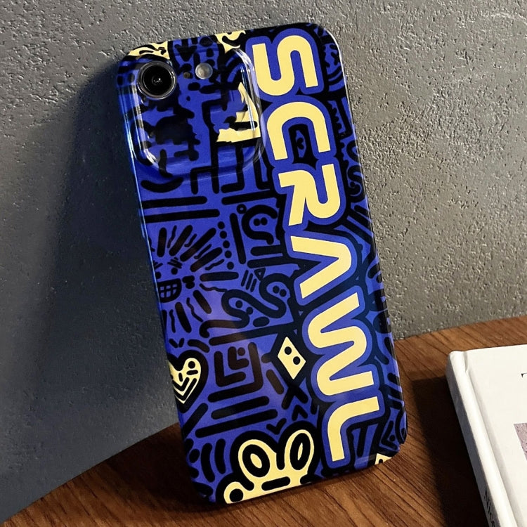 For iPhone SE 2022 / 2020 / 8 / 7 Painted Pattern Precise Hole PC Phone Case(Blue SCR) - iPhone SE 2022 / 2020 / 8 / 7 Cases by PMC TechLife | Online Shopping South Africa | PMC TechLife