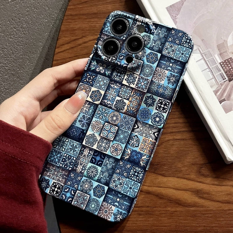 For iPhone 13 Pro Max Painted Pattern Precise Hole PC Phone Case(Green Plaid) - iPhone 13 Pro Max Cases by PMC TechLife | Online Shopping South Africa | PMC TechLife