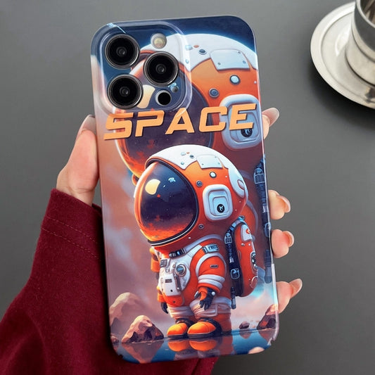 For iPhone 13 Pro Max Painted Pattern Precise Hole PC Phone Case(Orange Astronaut) - iPhone 13 Pro Max Cases by PMC Jewellery | Online Shopping South Africa | PMC Jewellery