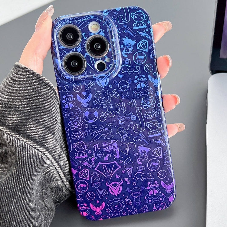 For iPhone 13 Pro Max Painted Pattern Precise Hole PC Phone Case(Red Blue Graffiti) - iPhone 13 Pro Max Cases by PMC TechLife | Online Shopping South Africa | PMC TechLife