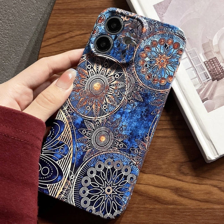 For iPhone 12 Painted Pattern Precise Hole PC Phone Case(Abstract Flower) - iPhone 12 / 12 Pro Cases by PMC Jewellery | Online Shopping South Africa | PMC Jewellery