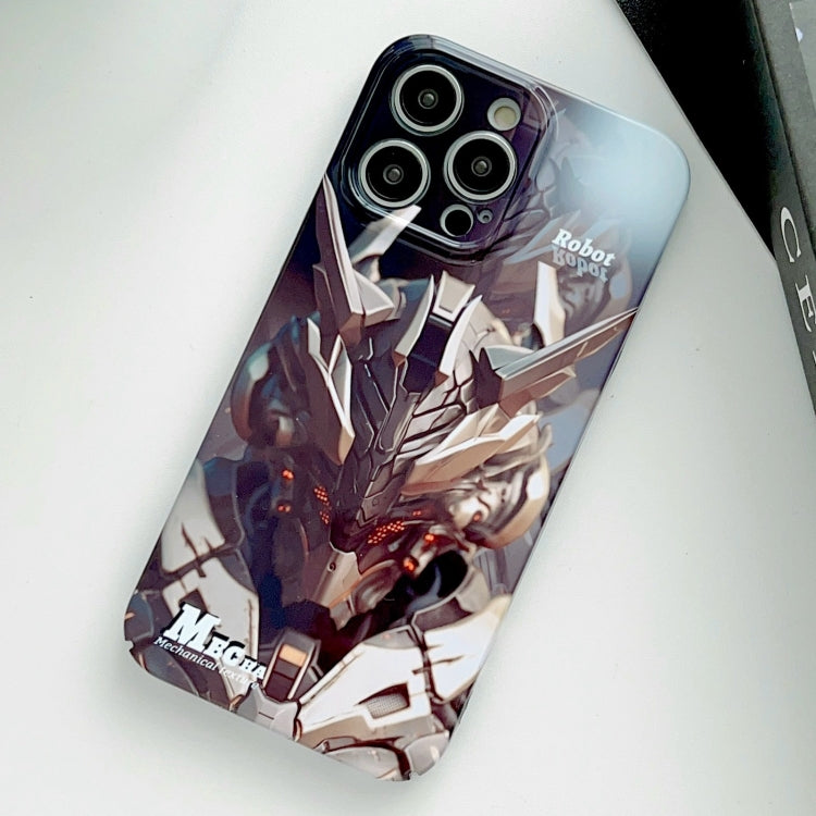 For iPhone 12 Pro Painted Pattern Precise Hole PC Phone Case(Golden Robot) - iPhone 12 / 12 Pro Cases by PMC TechLife | Online Shopping South Africa | PMC TechLife